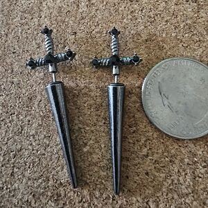 Sword Earrings Goth Renaissance Boho NWOT